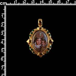 Medallón 5410, Virgen Desamparados, esmeralda, oro