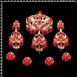 Aderezo fallera 940, coral imitación, oro