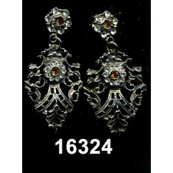 Pendientes 16324, topacio, plateado viejo.