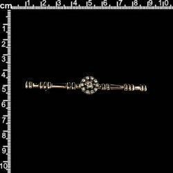 Aguja de pecho 1808/1081, cristal plata vieja