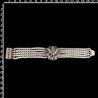Pulsera 8004, 5 vueltas, cristal, rodio.